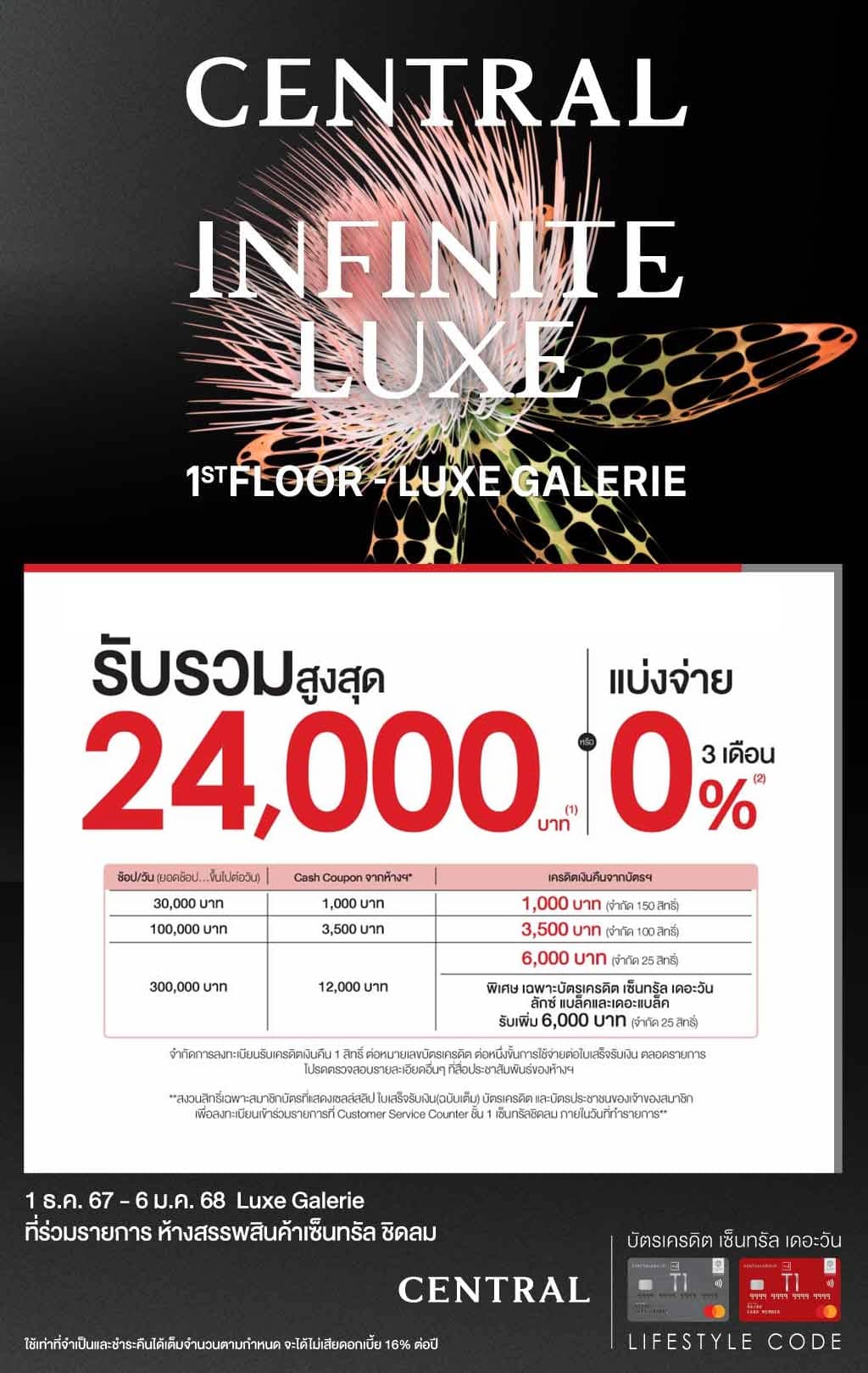 รับรวมสูงสุด 24,000 บาท* ที่ Luxe Galerie ที่ร่วมรายการ ห้างสรรพสินค้าเซ็นทรัล ชิดลม  | บัตรเครดิต | สมัครบัตรเครดิต | สมัครบัตรเครดิตออนไลน์ | สิทธิประโยชน์บัตรเครดิต | สมัครสินเชื่อออนไลน์ | บัตรเครดิต ผ่อน 0% | บัตรเครดิต ใช้ต่างประเทศ | บัตรเครดิต ท่องเที่ยว | บัตรเครดิตเติมน้ำมัน