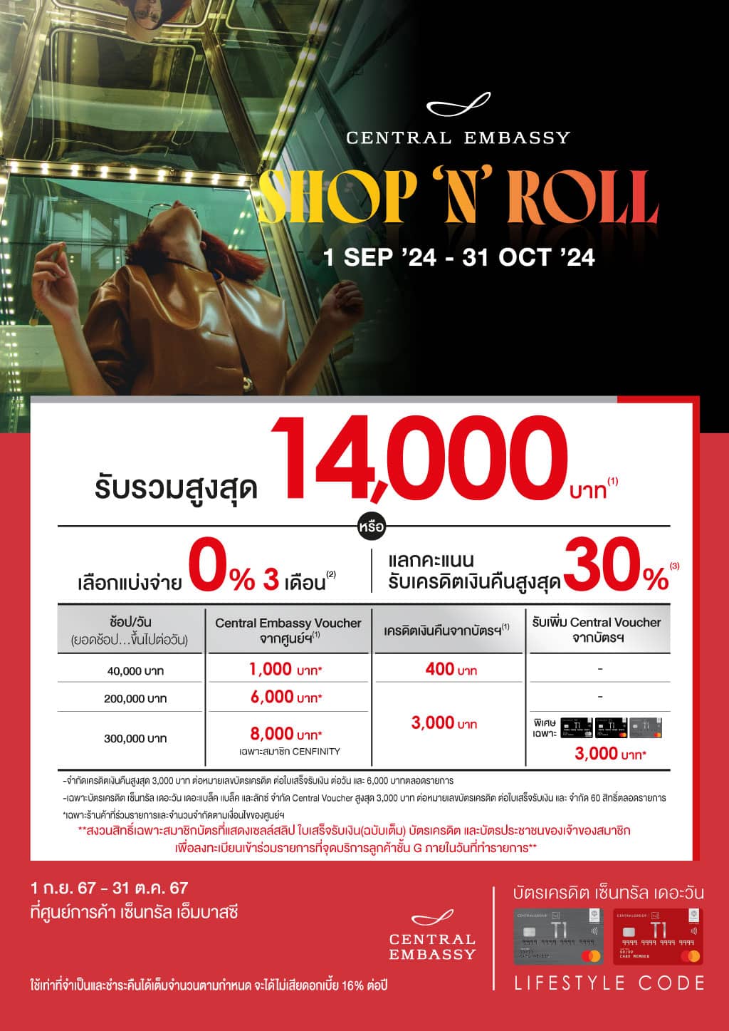 รับรวมสูงสุด 14,000 บาท* ศูนย์การค้า เซ็นทรัล เอ็มบาสซี | บัตรเครดิต | สมัครบัตรเครดิต | สมัครบัตรเครดิตออนไลน์ | สิทธิประโยชน์บัตรเครดิต | สมัครสินเชื่อออนไลน์ | บัตรเครดิต ผ่อน 0% | บัตรเครดิต ใช้ต่างประเทศ | บัตรเครดิต ท่องเที่ยว | บัตรเครดิตเติมน้ำมัน