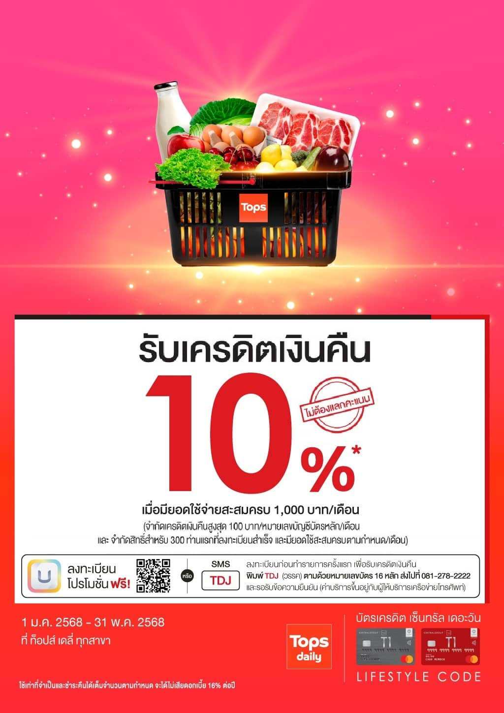 รับเครดิตเงินคืน 10%* ที่ ท็อปส์ เดลี่ ทุกสาขา | บัตรเครดิต | สมัครบัตรเครดิต | สมัครบัตรเครดิตออนไลน์ | สิทธิประโยชน์บัตรเครดิต | สมัครสินเชื่อออนไลน์ | บัตรเครดิต ผ่อน 0% | บัตรเครดิต ใช้ต่างประเทศ | บัตรเครดิต ท่องเที่ยว | บัตรเครดิตเติมน้ำมัน